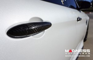 Alfa Romeo Giulia Exterior Door Handle Cover Set - Carbon Fiber - White Candy
